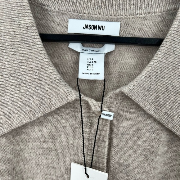 Jason Wu Cashmere Button Down Collared Patch Pocket Shirt Sweater Cardigan - Picture 5 of 8